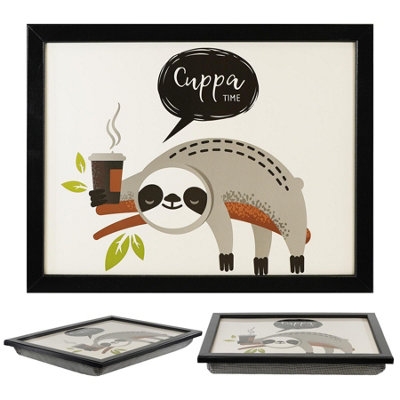 GEEZY Sloth Lap Tray Cushioned Bean Bang Padded Laptop TV Dinner Bed Tray