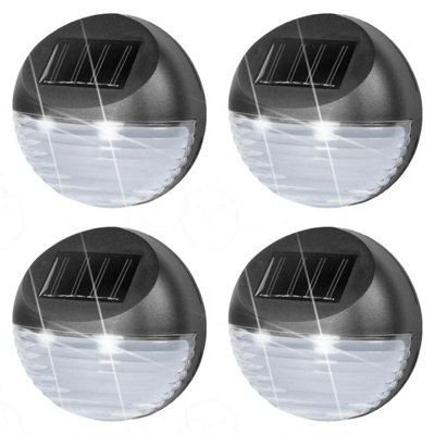 GEEZY Solar Powered Fence Lights Wall Mounted Patio Garden Outdoor LED Pack of 4