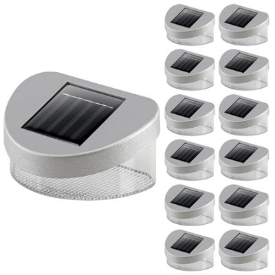 GEEZY Solar Powered LED Garden Fence Lights Waterproof Set of 12 Outdoor Wall Lights
