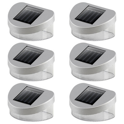 GEEZY Solar Powered LED Garden Fence Lights Waterproof Set of 6 Outdoor Wall Lights