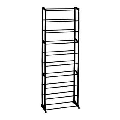 GEEZY Stackable Shoe Rack Organiser 10 Tier Black Storage Rack Shelf Unit Space Saving