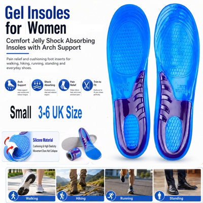 Gel Insoles for Men & Women, Comfort Jelly Shock Absorbing Insole with ...