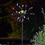Gemini Garden Wind Spinner with Solar Powered Crackle Globe - Outdoor Garden Decoration with Multicoloured LED Light - H130cm