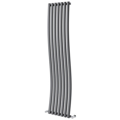 Gemini Grey Vertical Wave Radiator - 1785x413mm