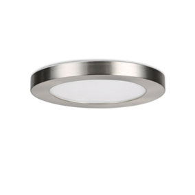 Gemini LED Round Ceiling & Wall Light- 3 Way Colour Changing - 12W Nickel