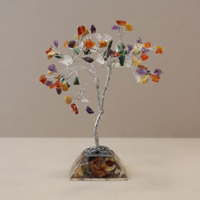 Gemstone Tree with Organite Base 80 Stone Multicolor