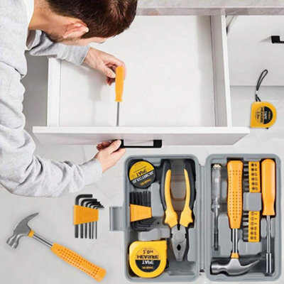 General Household Tool Kit with Storage Case 24Pcs Yellow