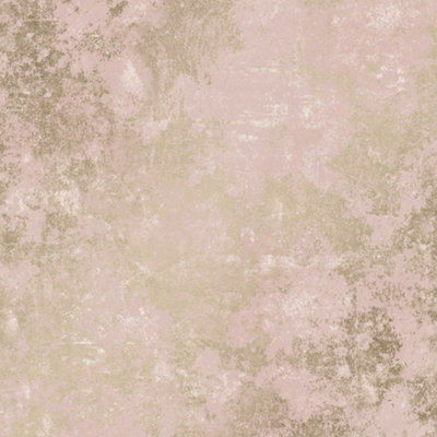 Geneva Metallic Wallpaper In Pink And Gold DIY at B&Q