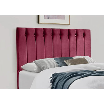 Genie 54 inch Floorstanding Headboard Plush Velvet Maroon DIY at B&Q