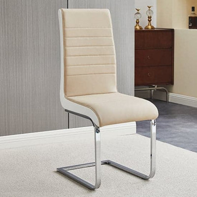 Genisimo Large Gloss Extending Dining Table 8 Symphony Taupe Chairs