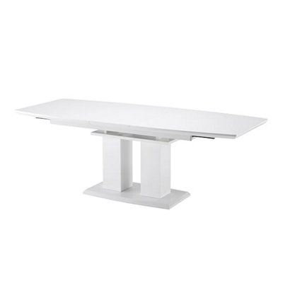 Genisimo Large High Gloss Extending Dining Table In White