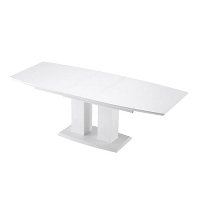 Genisimo Large High Gloss Extending Dining Table In White