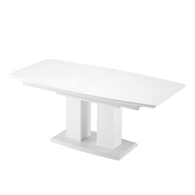 Genisimo Large High Gloss Extending Dining Table In White