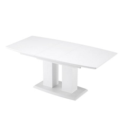 Genisimo Small High Gloss Extending Dining Table In White
