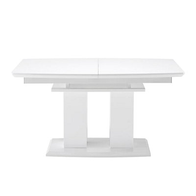 Genisimo Small High Gloss Extending Dining Table In White