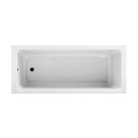Genoa White Super-Strong Acrylic Single Ended Straight Bath (L)1700mm (W)700mm