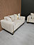Genova Champagne Velvet Sofa 3 and 2 Seater with gold metal legs