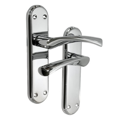 Genova Door Handles Chrome Twist Lever Latch Marina Backplate Price Comparisons | Compare The Build
