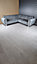 Genova Velvet Grey Corner Sofa With Chrome Metal Legs