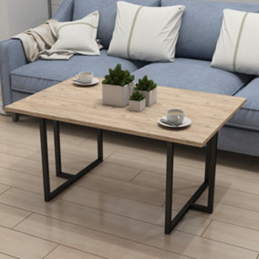 GENTLE-PM Center Coffee Table with black metal legs 90cm.