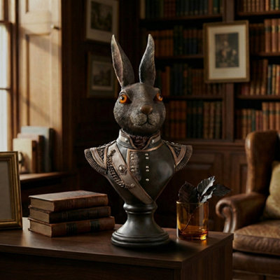 Gentry Themed Rabbit Bust Figurine
