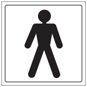 Gents Toilet General Door Sign - 1mm Rigid Plastic - 200x200mm (x3)