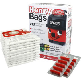 Genuine 20 x Pack Numatic Hepa-Flo Hoover Vacuum Bags Henry Hetty James NVM-1CH