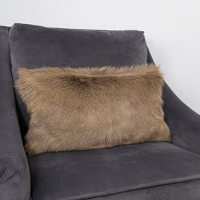 Genuine Beige Goatskin Cushion