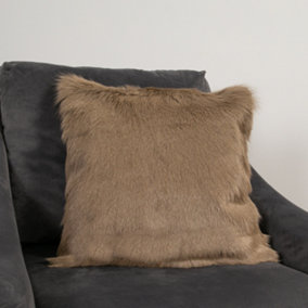 Genuine Beige Goatskin Cushion
