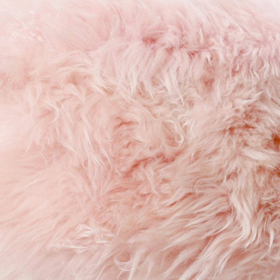 Genuine Blush Pink Sheepskin Cushion