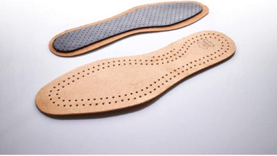 Genuine Brown Leather Shoe Insoles with Activated Carbon I Shoe Insole ...