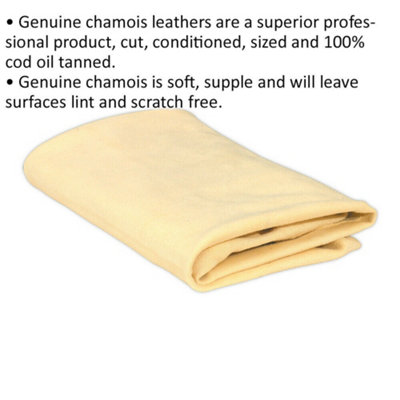 Genuine Chamois Leather - 3.5 Square Foot - Soft & Supple Car Detailing Cloth