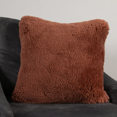 Genuine Coral Short Pile Sheepskin Cushion