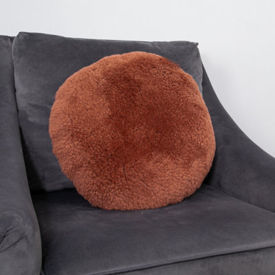 Genuine Coral Short Pile Sheepskin Cushion