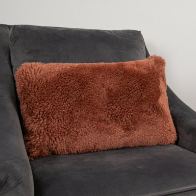 Genuine Coral Short Pile Sheepskin Cushion