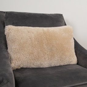Genuine Cream Short Pile Sheepskin Cushion