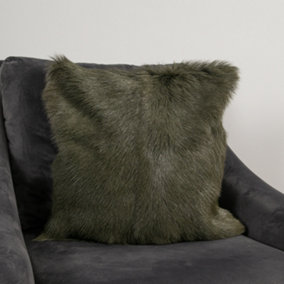 Genuine Forest Green Goatskin Cushion