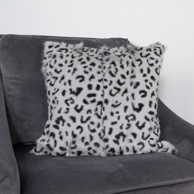 Black Dot Goatskin Print Cushion | Native cheapest Natural