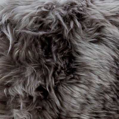 Genuine Grey Sheepskin Cushion