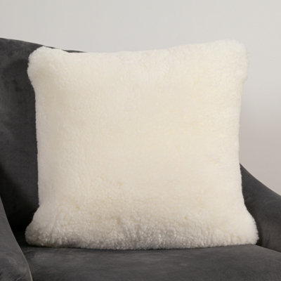 Genuine Ivory Short Pile Sheepskin Cushion