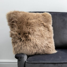 Genuine Light Brown Sheepskin Cushion