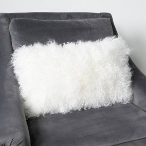 Genuine Natural Curly Sheepskin Cushion 30x50cm