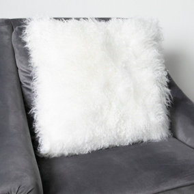 Genuine Natural Curly Sheepskin Cushion 45x45cm