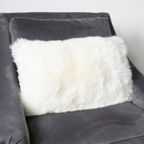 Genuine Natural Long Hair Sheepskin Cushion 30x50cm