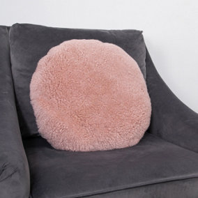 Genuine Pink Short Pile Sheepskin Cushion