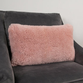 Genuine Pink Short Pile Sheepskin Cushion