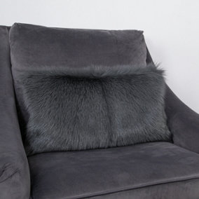 Genuine Smoke Grey Goatskin Cushion