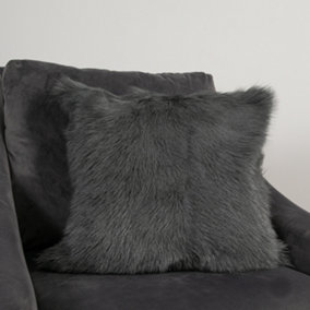 Genuine Smoke Grey Goatskin Cushion