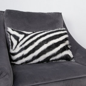 Genuine Zebra Goatskin Print Cushion
