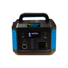 GenZero Portable Power Station, 500Wh Up to 800W  AC/DC Output, Rechargeable Lithium Battery, 5 Year Warranty